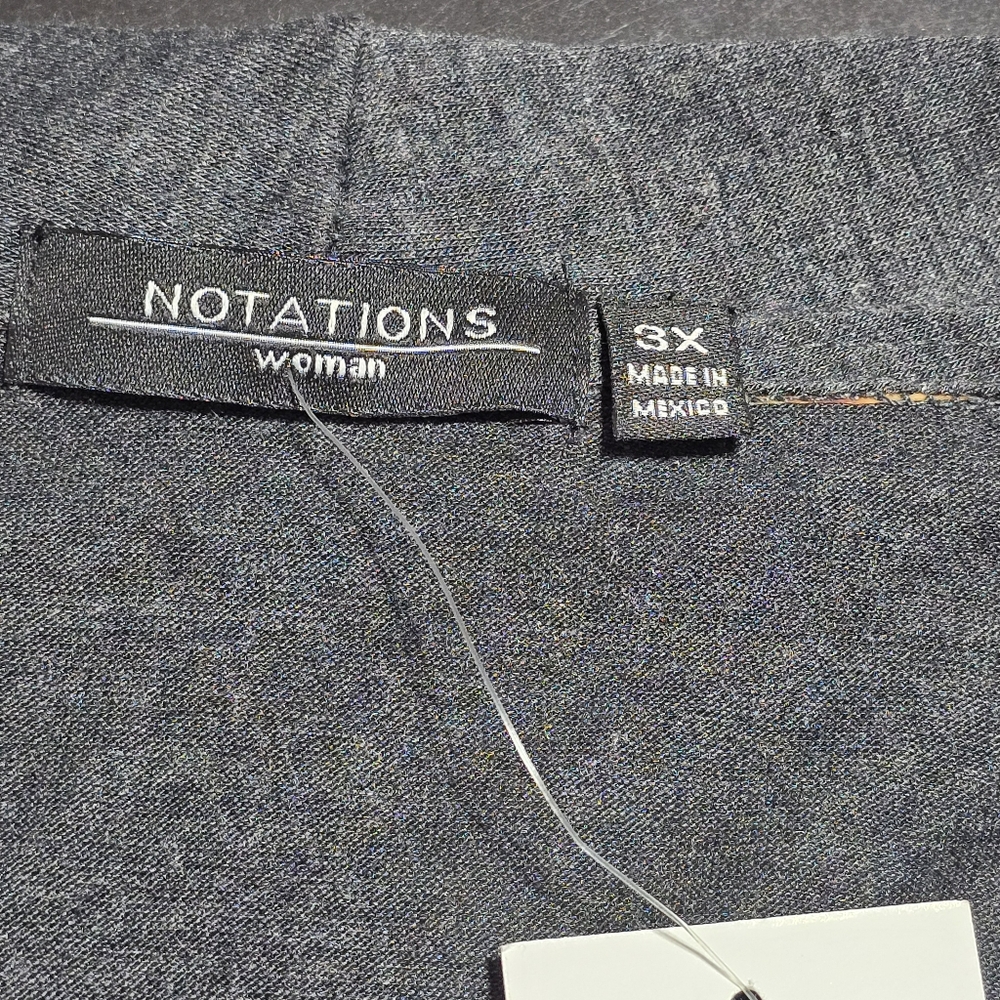 Notations Women's Gray Blazer Cardigan Sz 3X - Picture 5 of 5